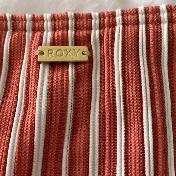ROXY NEW coral colour xs bikini bottom striped perfect full coverage white small - Picture 6 of 9